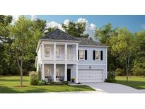Charming two-story home featuring a covered porch, attached garage, and professionally landscaped yard at 157 Threaded Fern St, Summerville, SC 29485