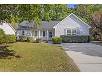 Charming single-story home featuring a well-maintained lawn and a cozy front porch at 527 Hainsworth Dr, Charleston, SC 29414