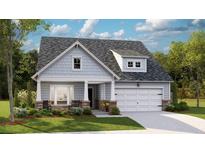 Charming single Gathering home featuring stone accents, neutral siding, a manicured lawn and a two car garage at 1037 Tulip Shell St, Summerville, SC 29485