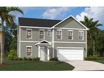 Two-story home with neutral siding, white trim, and a two-car garage at 4111 Rising Tide Dr, Summerville, SC 29485