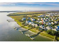 Breathtaking aerial view of a waterfront community with private docks and stunning architecture at 1410 Smythe St, Charleston, SC 29492