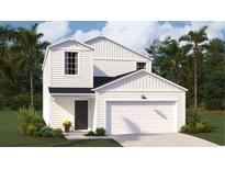 Charming two-story home showcasing white siding, a black roof, and an attached garage, surrounded by lush landscaping at 333 Pine Crest View Dr Dr, Summerville, SC 29486