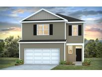 Charming two-story home with a white garage door, black door and shutters, and a well-manicured front yard at 288 Watersglen Dr, Summerville, SC 29486