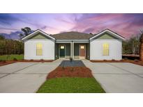 Charming exterior view of a duplex featuring a well-manicured lawn and double driveway at 117 Mims Academy Dr, Harleyville, SC 29448