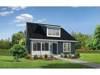 Charming two-story home with dark siding, black roof, a covered porch and well-maintained landscaping at 2048 Ten Point Dr, Charleston, SC 29492