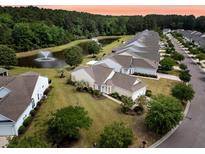Beautiful aerial view of home overlooking a pond with fountains in a well manicured community at 528 Sea Foam St, Summerville, SC 29486