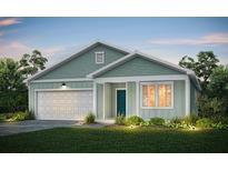 Charming single-story home featuring light green siding, a one-car garage, and professionally landscaped front yard at 760 Meadowbrook Ln, Summerville, SC 29486