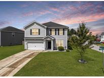 Charming two-story home features a well-maintained lawn and a two-car garage at 301 Mondo Ct, Summerville, SC 29486