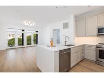 Bright kitchen features a large island, stainless appliances, and an open layout perfect for modern living at 21 George St # 206, Charleston, SC 29401