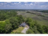 Beautiful aerial view of home nestled amongst lush trees and serene marshland landscape at 2340 Ashley River Rd, Charleston, SC 29414