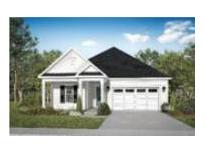 Charming single-story home with a classic white exterior, a covered porch, and an attached garage at 432 Evening Glow Ln, Summerville, SC 29486