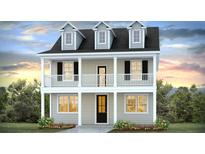 Charming two-story home featuring a welcoming front porch, classic columns, and dormer windows providing plenty of natural light at 201 Terrace View Dr, Summerville, SC 29486