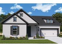 Charming one-story home with white siding, black trim, and a two-car garage in a suburban neighborhood at 326 Trailmore Ln, Summerville, SC 29486