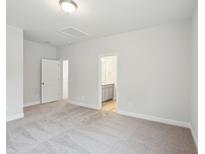 Spacious bedroom featuring neutral carpet, walk-in closet, ensuite bathroom, and natural light at 735 Breakers Reef Ln, Huger, SC 29450