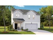 Charming two-story home with a covered front porch, attached garage, and manicured lawn at 107 Moscato Ln, Summerville, SC 29485