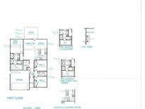 Detailed first floor plan showing kitchen, Gathering room, bedrooms, garage, and patio at 325 Hillman Trail Dr, Moncks Corner, SC 29461
