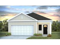 Charming single-story home featuring a single car garage, neutral siding, and professionally landscaped front yard at 8010 Rackham Rd, Hollywood, SC 29470