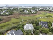 Expansive aerial view of a home nestled among lush greenery and a scenic marshland landscape at 228 Beresford Creek St, Charleston, SC 29492