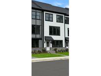 Modern townhome with white siding, black trim, and a welcoming front entrance at 209 Somerset Acres Dr, Summerville, SC 29486