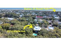 Gorgeous aerial view of the property at 2514 Myrtle Ave. near Station 25 Beach Path at 2514 Myrtle Ave, Sullivans Island, SC 29482