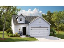 Charming single-story home with light blue siding, a single-car garage, and a cozy front porch at 187 Norse Bay, Summerville, SC 29486