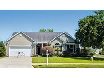 Charming single-story home featuring a two-car garage and well-manicured lawn at 6159 Fieldstone Cir, Charleston, SC 29414