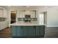 Beautiful kitchen with a large island, stainless steel appliances, and granite countertops at 713 Breakers Reef Ln, Huger, SC 29450