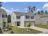 Charming two-story home featuring a well-maintained front yard, stone accents, and a welcoming entrance at 138 Sweet Cherry Ln, Summerville, SC 29486
