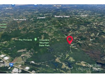 Aerial view showing property location near Crowders Mountain State Park at 1451 York Rd, Kings Mountain, NC 28086