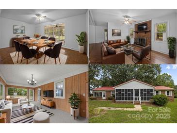 Bright dining room featuring a wood table and six dark chairs at 3338 Passmore Rd, Rock Hill, SC 29730