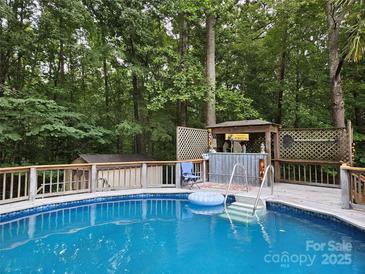 Inviting in-ground pool with a poolside bar perfect for entertaining in a private wooded backyard at 3107 Balkan Dr, York, SC 29745