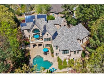 Luxury home with solar panels and a beautiful pool at 16908 Ashton Oaks Dr, Charlotte, NC 28278