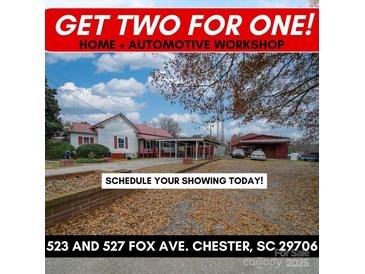 Two homes and a large workshop on a spacious lot at 523 Fox Ave, Chester, SC 29706