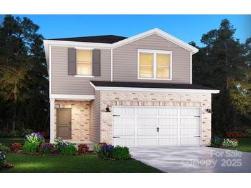 Two-story home with neutral siding, white garage door, and landscaping at 1212 31St Ne St, Conover, NC 28613