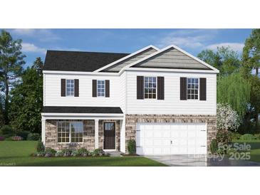 Two-story house with gray shake siding and stone accents at 4618 Harris Elliot Rd, Lincolnton, NC 28092