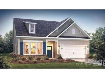 Inviting ranch home with a stone facade, two-car garage, and landscaping at 8012 Plymouth Dr, Sherrills Ford, NC 28673