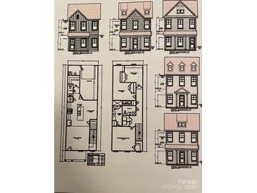 Set of house plans showcasing various exterior and interior views of a two-story home at 121 W Centerview St, China Grove, NC 28023