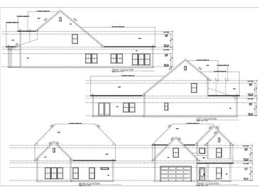 Detailed home blueprints showcasing the front, rear, and side elevations at 311 Meadow Creek Church Rd # 2, Locust, NC 28097