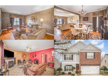 Comfortable living room features hardwood floors, textured walls, and stylish decor at 8134 Chatham Oaks Dr, Concord, NC 28027