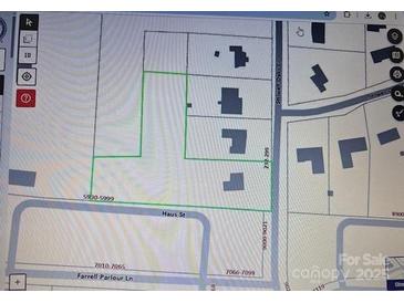Property map showcasing lot lines and neighborhood streets for location context at 244 Stilwell Oaks Cir, Charlotte, NC 28212