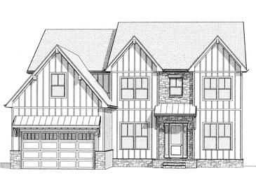 Charming two-story home with a covered porch, a two-car garage, and vertical siding at 2141 Nims Village Dr, Fort Mill, SC 29715