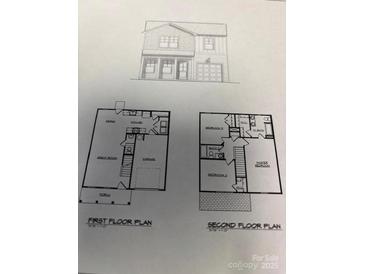 A detailed floor plan showcasing the layout of a two-story home including the kitchen, bedrooms, and living spaces at 421 Rocky Brook Dr, Shelby, NC 28150
