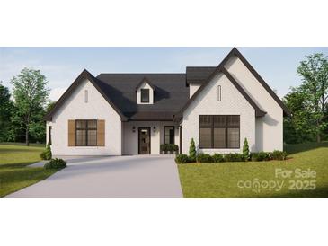 Charming white brick home featuring black trim and a well-manicured lawn at 2A Riverlane Rd, Rock Hill, SC 29730