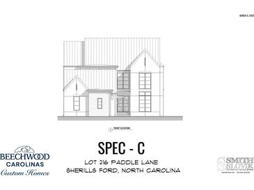 Front elevation of the home features a modern design with vertical lines at 214 Paddle Ln # 214, Sherrills Ford, NC 28673