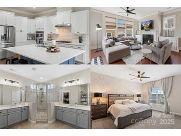 A collage of a kitchen, living room, bathroom and bedroom in the home at 1117 Cedar Park Dr, Pineville, NC 28134
