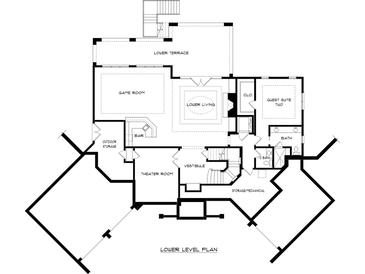 Lower level floor plan featuring a Game Room, Theater Room, Lower Living Room and Guest Suite at 8100 Skye Knoll Dr # 144, Waxhaw, NC 28173