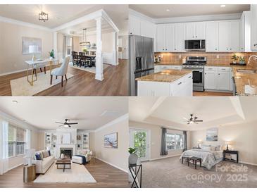 Open-concept living areas feature modern lighting and elegant architectural details for flexible living and entertaining at 6153 Kilchurn Dr, Fort Mill, SC 29707