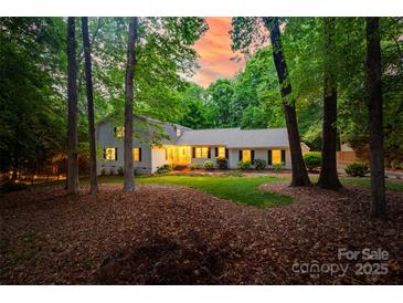 Charming home with lush greenery, mature trees, and a well-maintained lawn at 9439 White Hemlock Ln, Charlotte, NC 28270