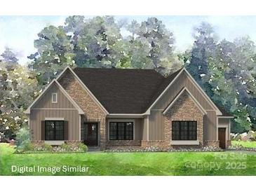 Charming single-Gathering home features stone accents, a modern design, and well-maintained landscaping at 1080 Irish Creek Dr # 54, Landis, NC 28088