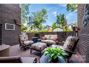 Inviting outdoor patio space, furnished with comfortable seating and offering a glimpse of the city skyline at 217 W 8Th St, Charlotte, NC 28202